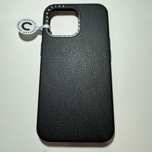 Casetify Black Leather iPhone 13 Pro Case